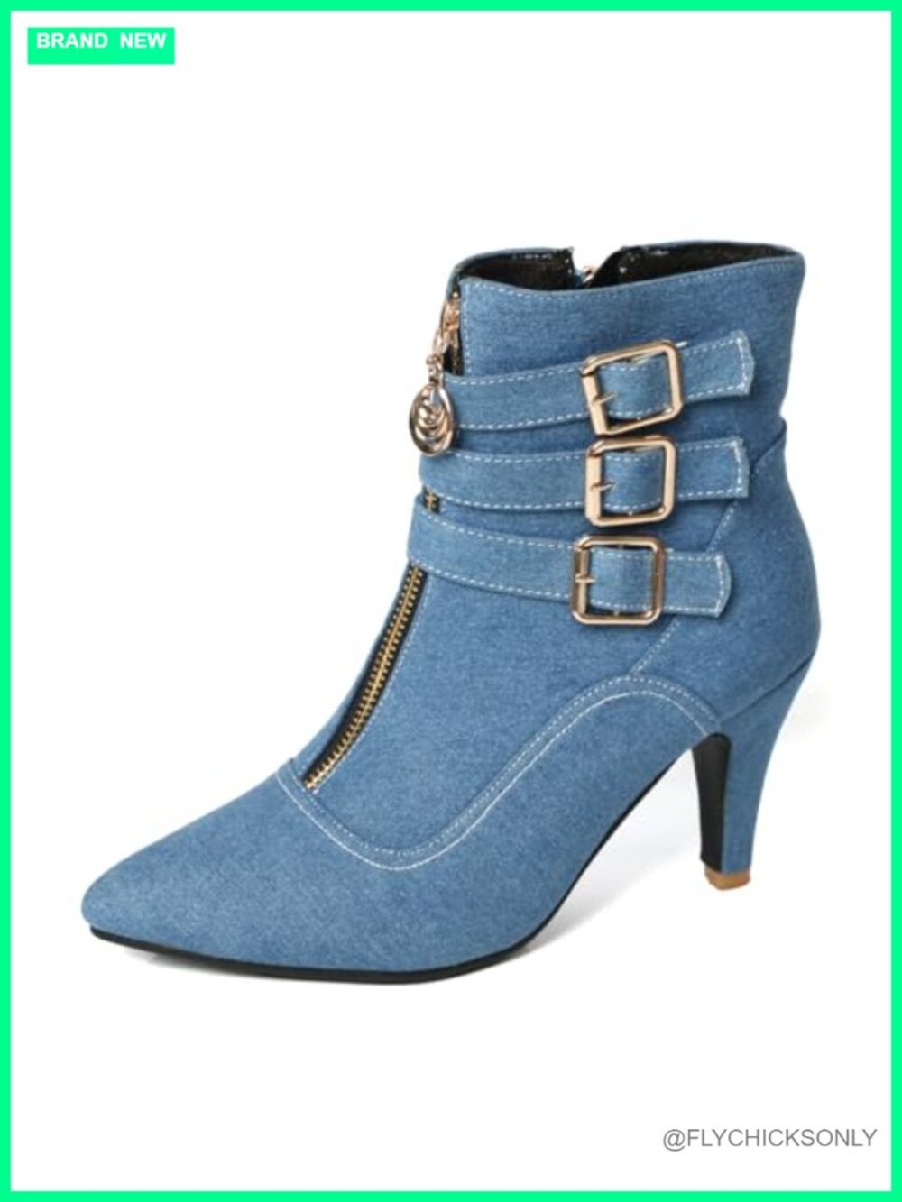 Women's Kitten Heel Pointed Toe Ankle Booties Dressy Side Zip